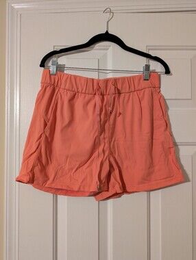 Women's Athletic Drawstring Shorts - Coral